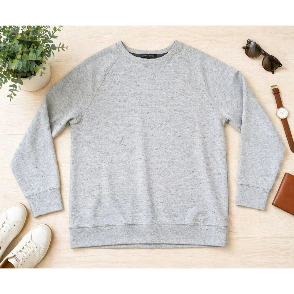 Banana Republic Mens Sweater Crewneck Pullover Size XXL Gray (565)